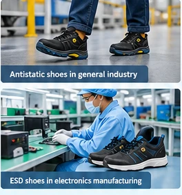 ESD VS Antistatic Safety Shoes ESD VS Antistatic Safety Shoes
